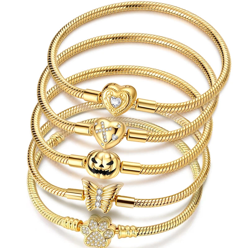 Sterling Silver Golden Love Bracelet