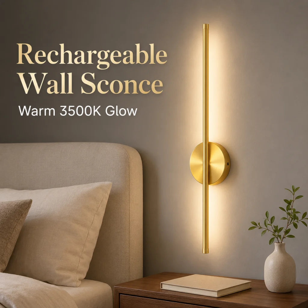 Rechargeable Gold LED Wall Light — product view 2