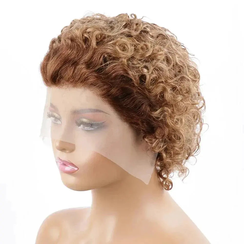 Short Bob Pixie Cut 100 Percent Virgin Human Hair Lace Front Wig
