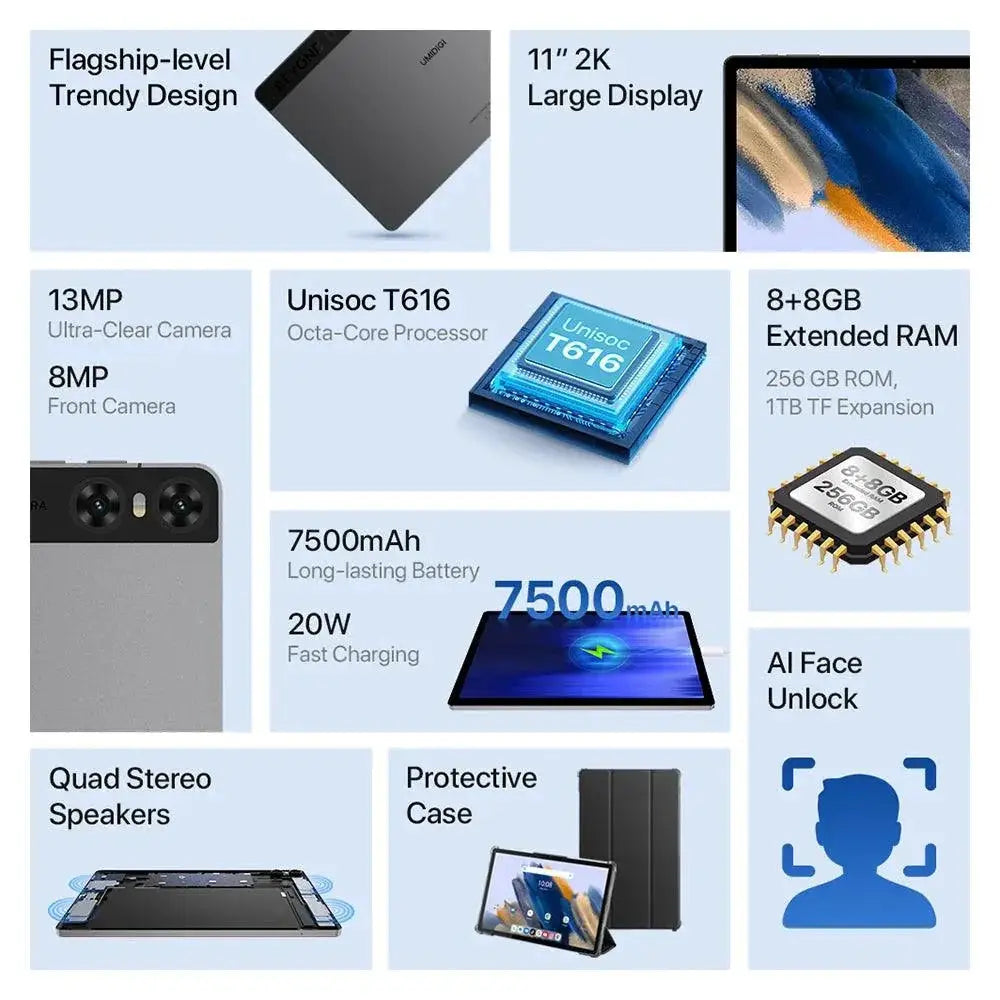UMIDIGI A15 Tab 11 Inch 2K HD Android Tablet 8GB RAM