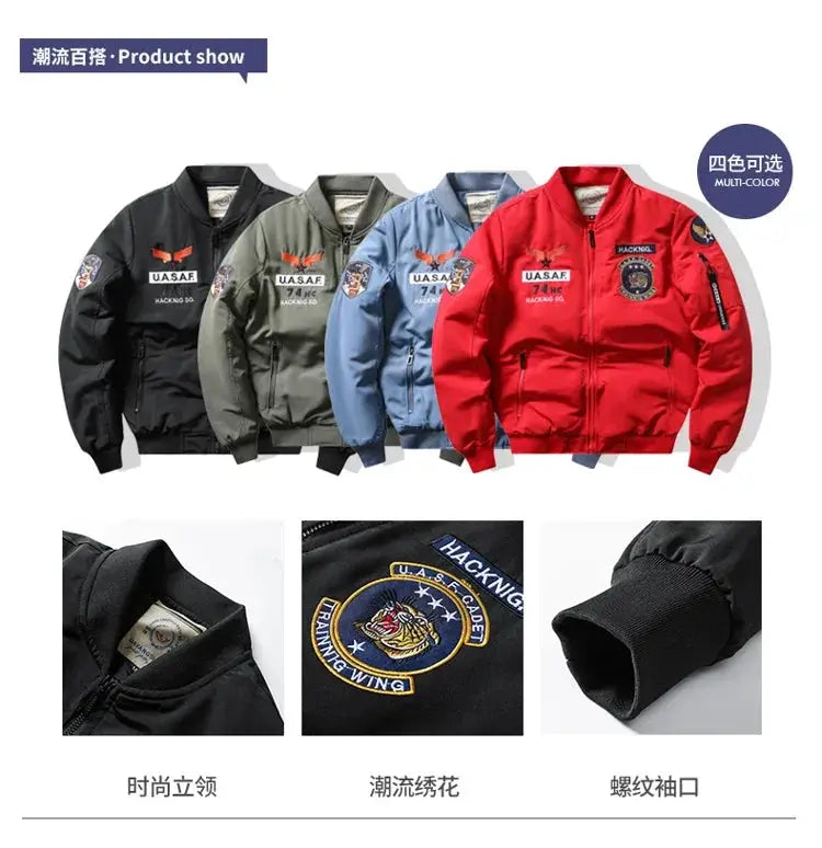 Ma1 Bomber Jacket Air Force Pilot Men Thick Fleece Coat