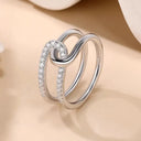Interlocking Moissanite Silver Ring