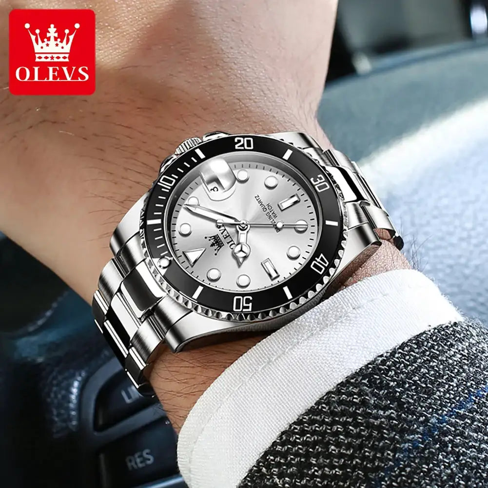 Mens Steel Watch Quartz Calendar Gift — product image 3