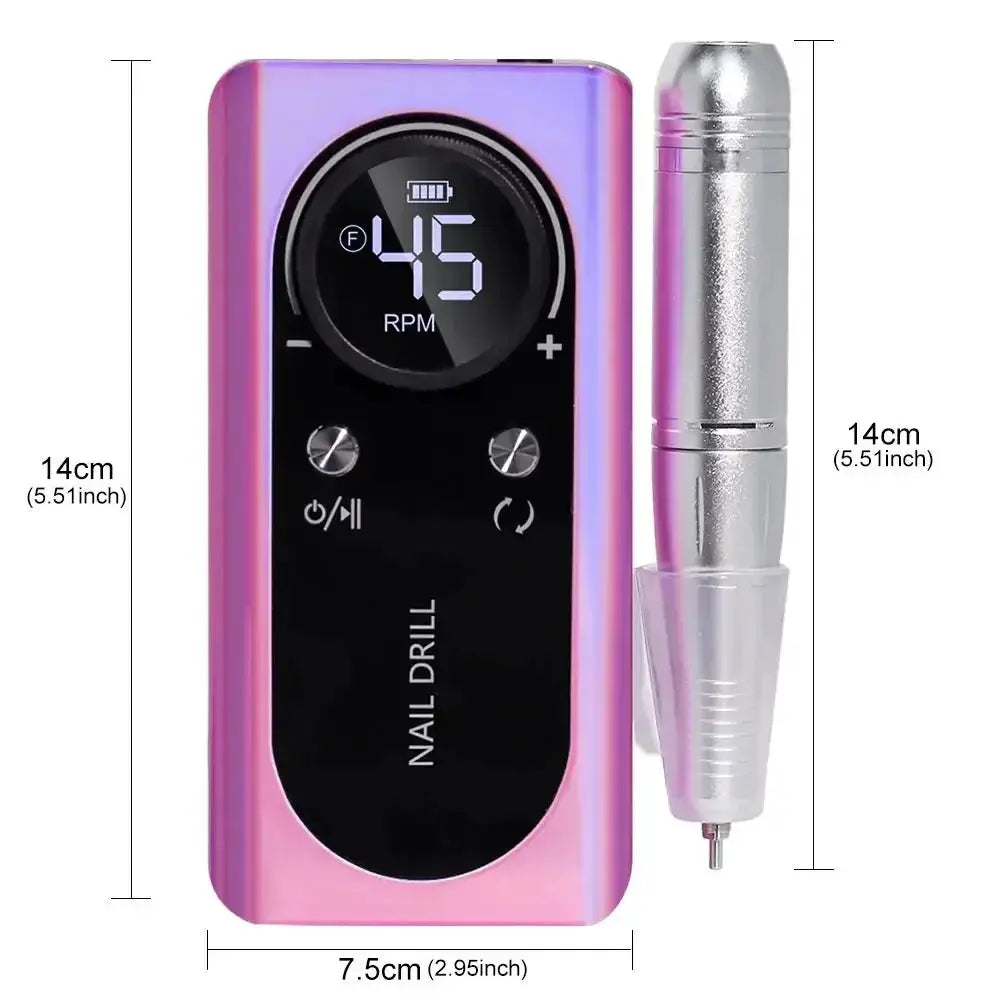 Professional 45000RPM Electric Nail Drill for Salon or Home