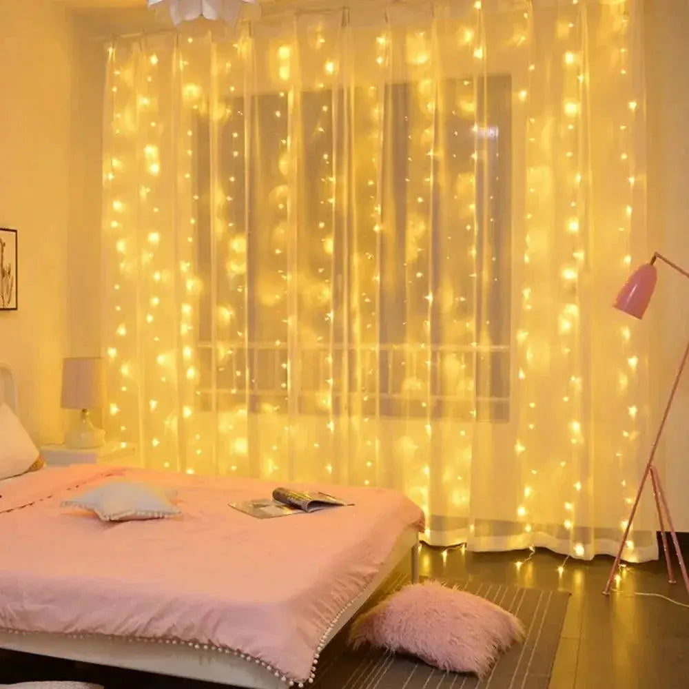 USB LED Fairy Curtain Lights For Home Decor And Festive Use