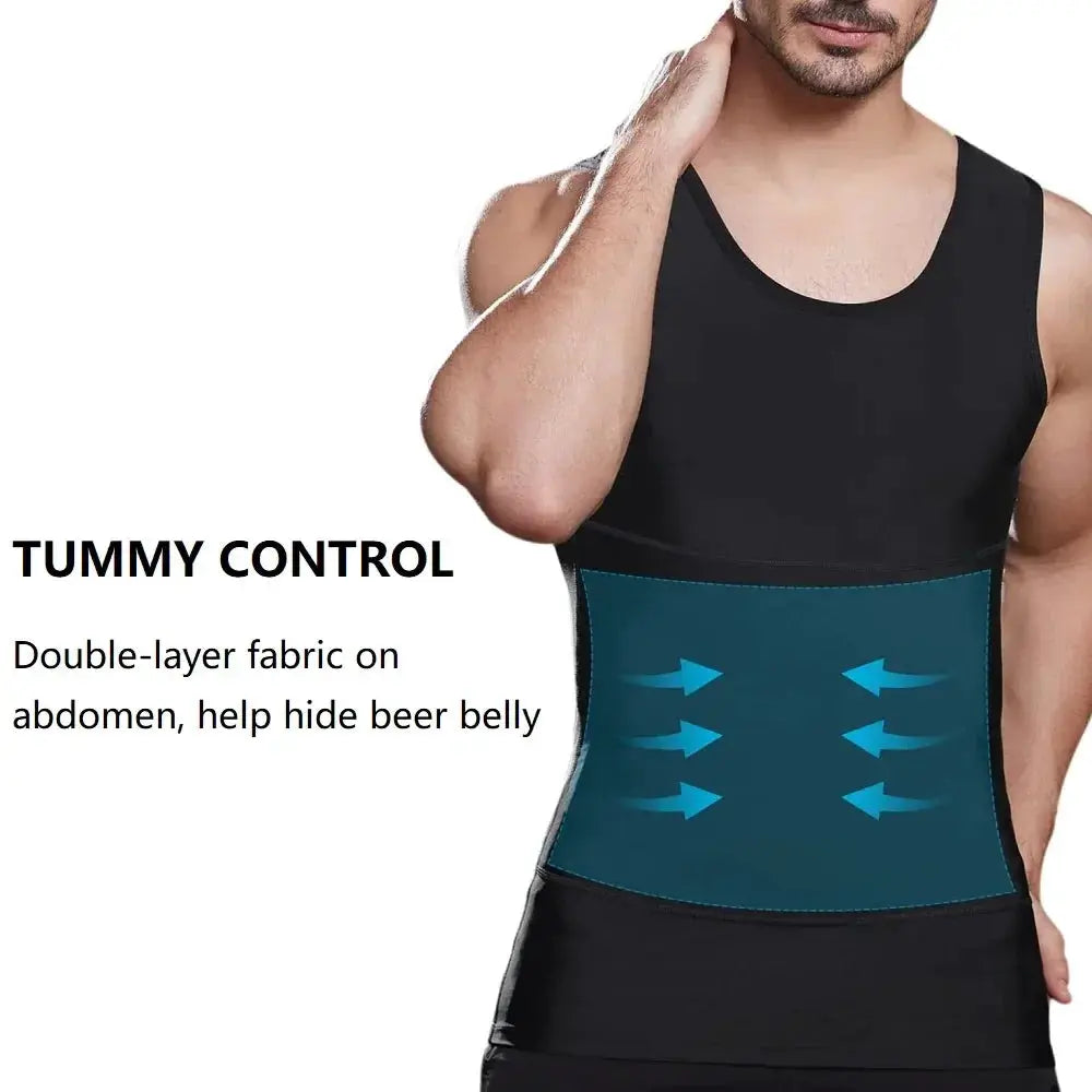 Men's Compression Shirt Tank Top Slimming Body Shaper Vest