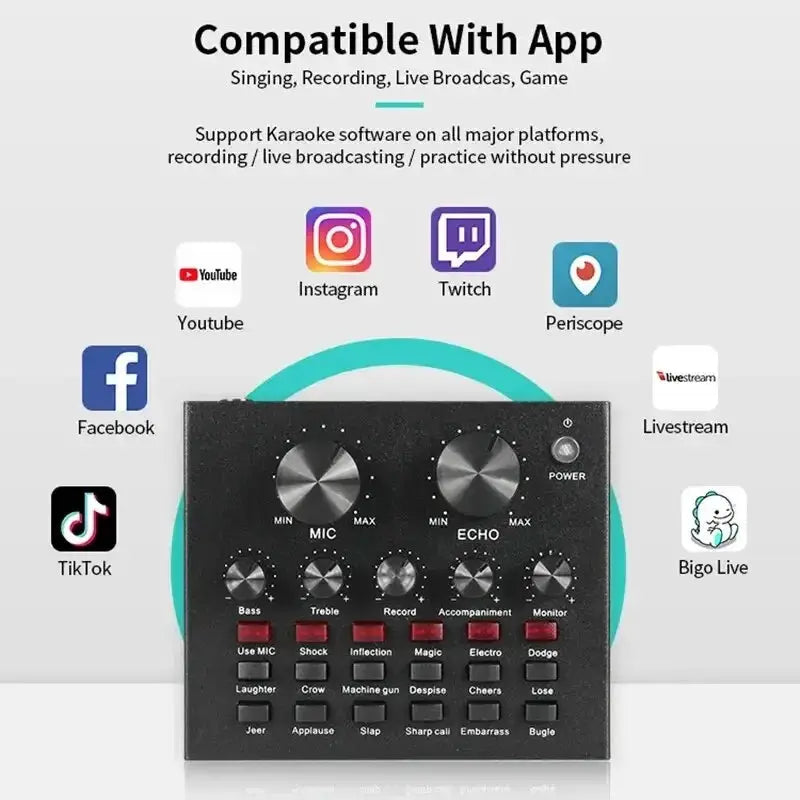 BM800 V8 Sound Card Set Condenser Microphone for Streaming
