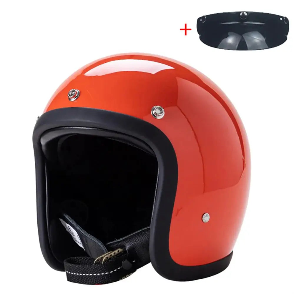Vintage Open Face Motorcycle Helmet — product view 7