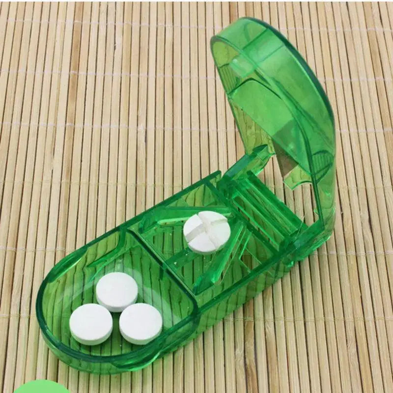 Compact Portable Pill Splitter With Storage For Travel