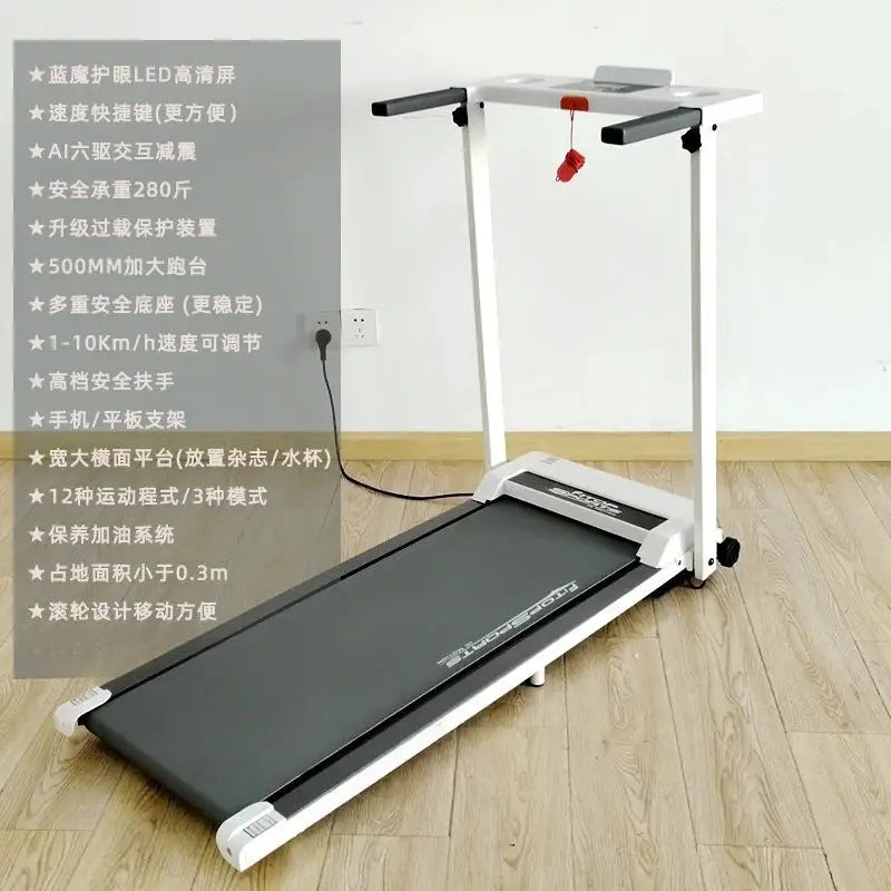 Ultra-Thin No-Install Under Desk Treadmill Dual Walk Run Modes Compact Walking Pad