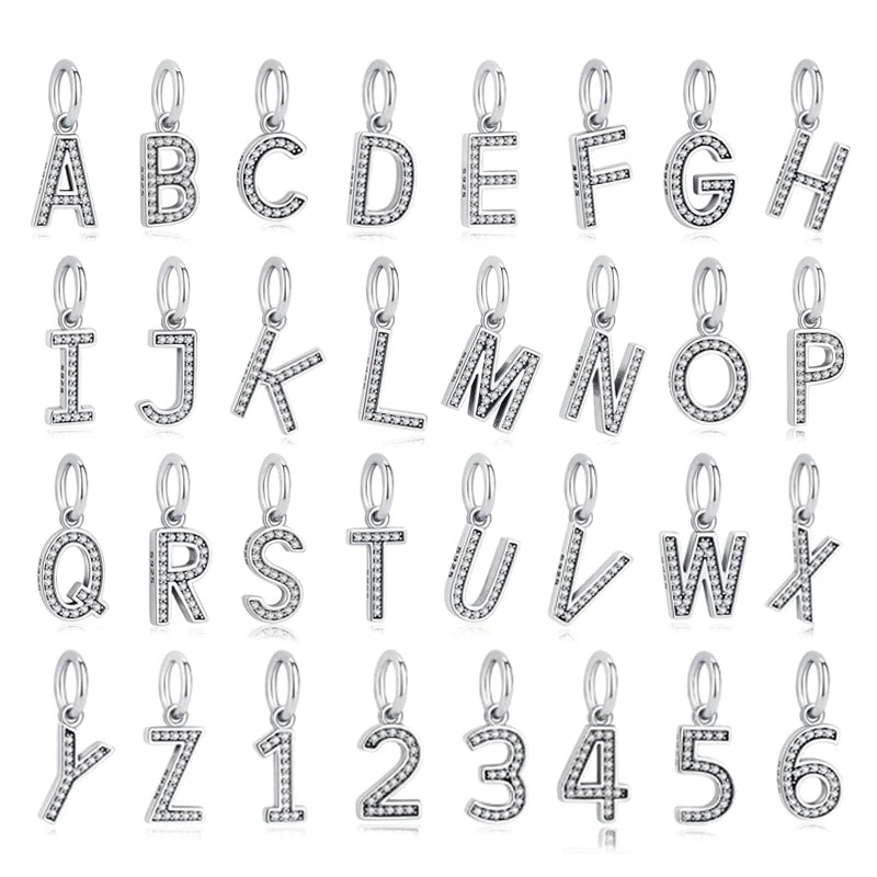 Sterling Silver Charm A-z Letters