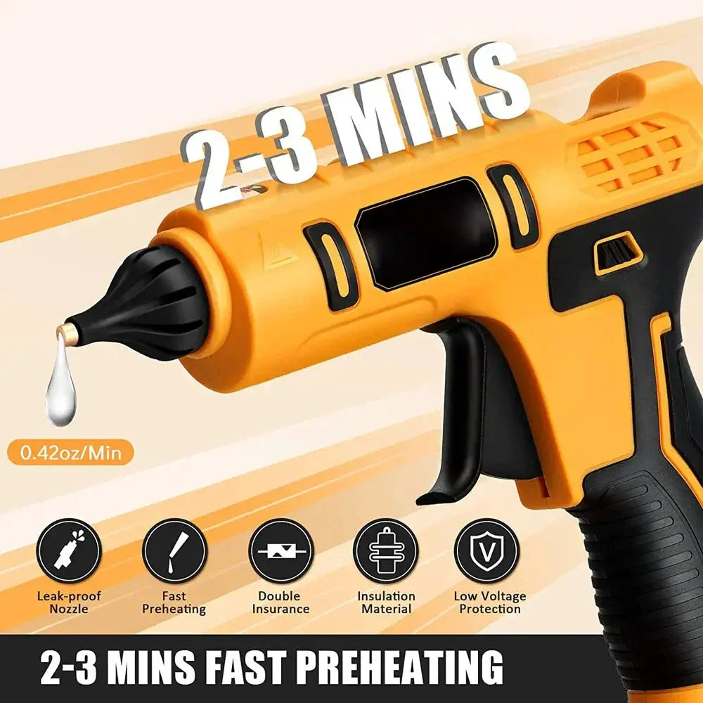 Cordless Electric Hot Glue Gun 100W Fast Heating Tool - OurLum.com