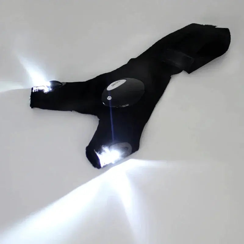 Fingerless LED Flashlight Gloves for Outdoor Fishing Camping