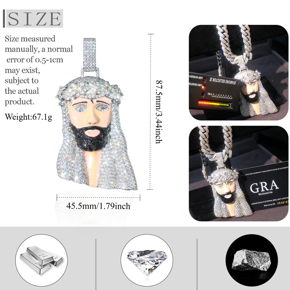 Iced Out Enamel Jesus Face