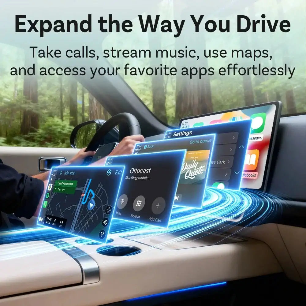 Ottocast Mini Dot Express 2 in 1 Wireless CarPlay Android Auto Adapter Plug Play Fast Connect USB Dongle for Benz Audi Toyota