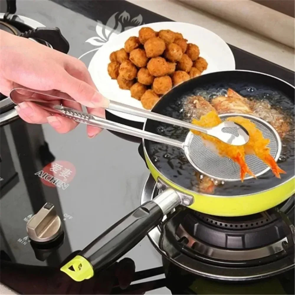 Stainless Steel Fine Mesh Strainer Spoon with Clip Kitchen Oil — product view 6