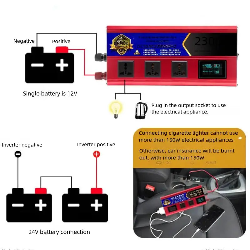 4000W/5500W Pure Sine Wave Inverter 12V 220V DC 12v/24v To AC 220v Voltage Converter Car Solar Power Inverter