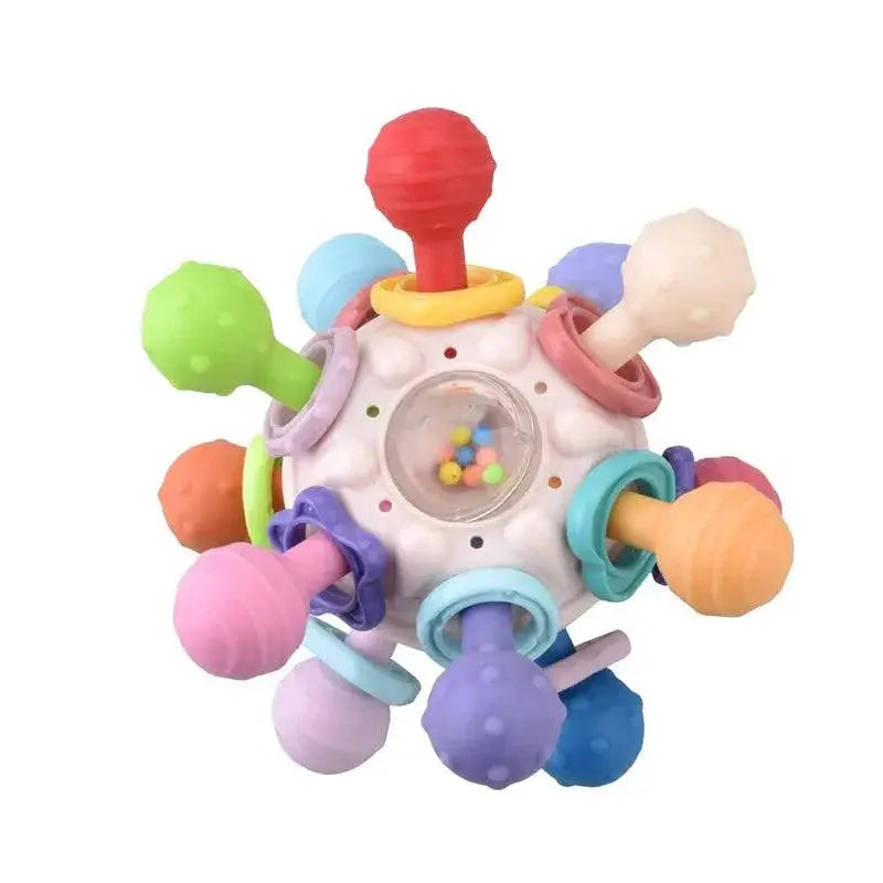Rotating Rattle Ball Silicone Teether Baby Development Toy