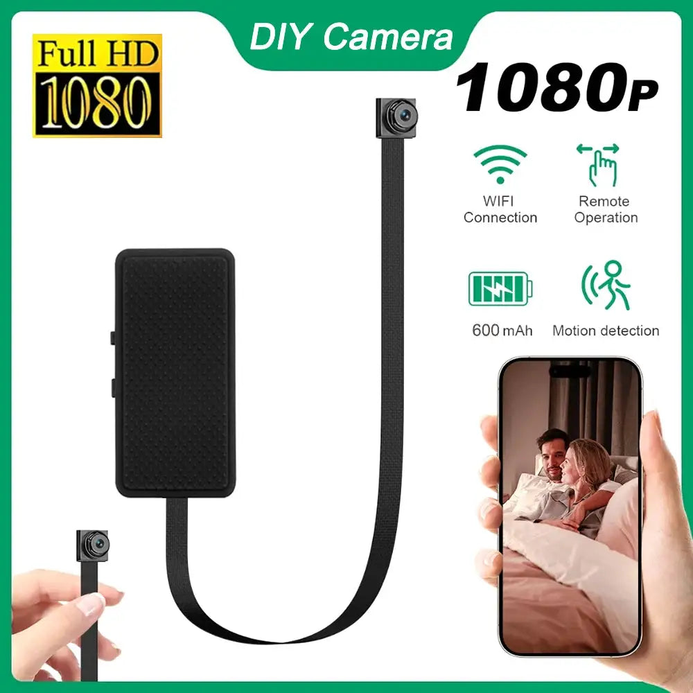 1080P HD DIY WiFi Mini Camera Portable Video Recorder Micro Camcorder P2P Wireless Webcam Loop Recording Support Remote Viewing