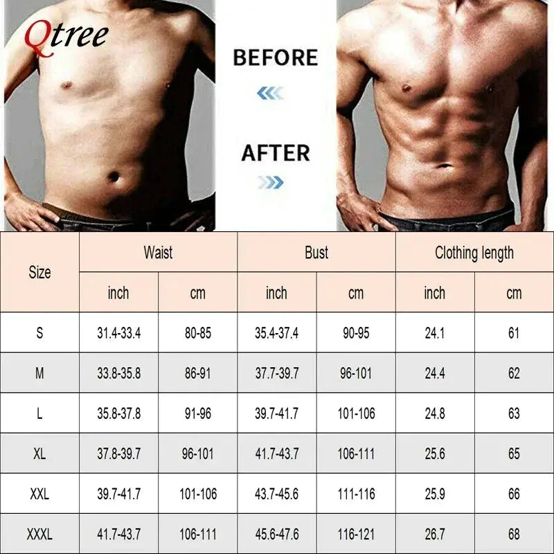 Qtree Mens Compression Shirt for Slimming Tummy Control