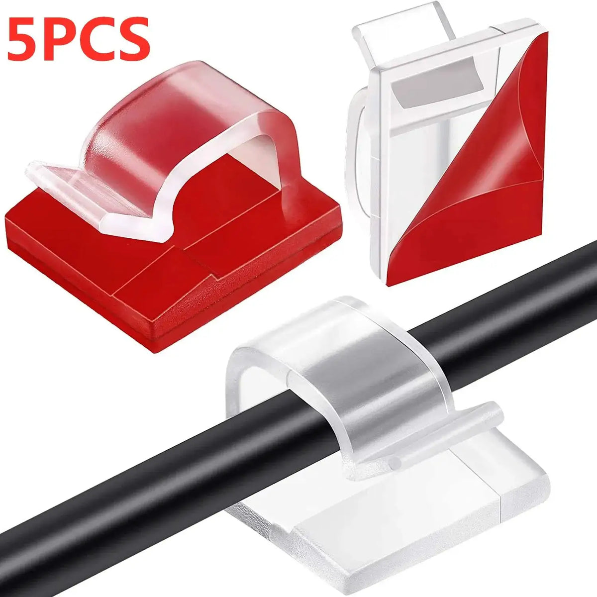 Adhesive Wire Organizer Cable Holder Cord Management Harness Clamp Clip For Home PC Power USB Cable Wiring Desktop Cord Manager