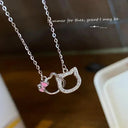 Hello Kitty Zircon Pendant Sparkling Elegance Jewelry