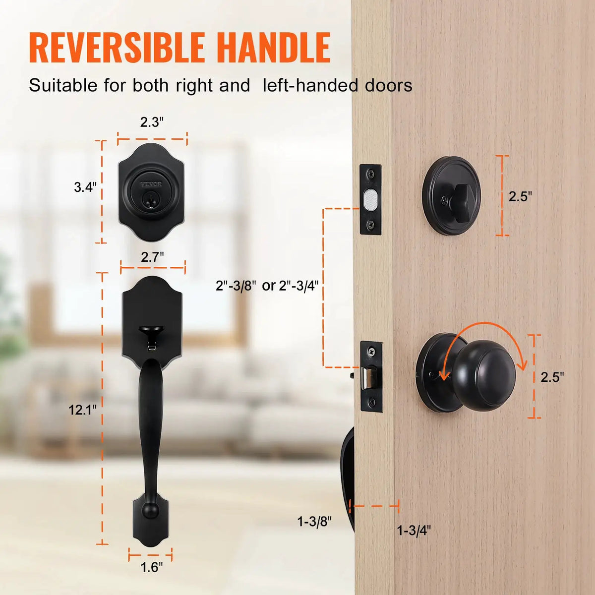 Front Door Deadbolt Handle Set — product image 6