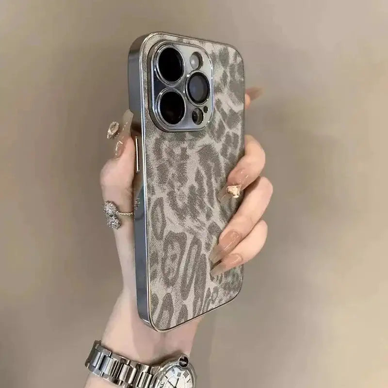 Luxury Leopard Print Phone Case For iPhone 11 12 13 14 15 16 17 18 Pro Max Plus Air Shockproof Bumber Cases Cover