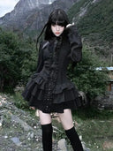 Elegant Gothic Lace Dress for Women Gala