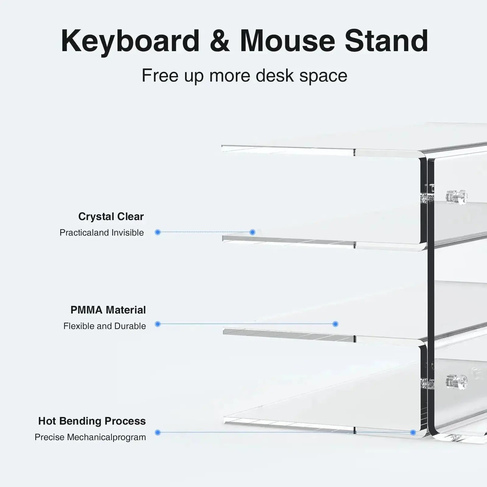 Yikola Acrylic Desktop Organizer 3 Tier Stand Mouse Rack