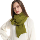 Women's Solid Color Wool Knitted Warm Thickened Scarf Gaiter