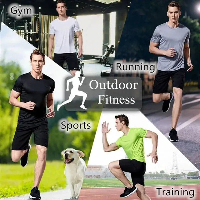 Men Quick Dry Short Sleeve Gym Running T Shirt Lightweight