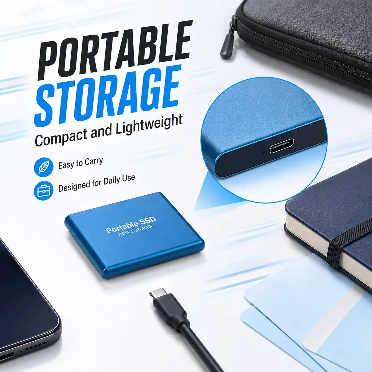 External Hard Drive Portable SSD USB Type-C Fast Transfer — product view 3
