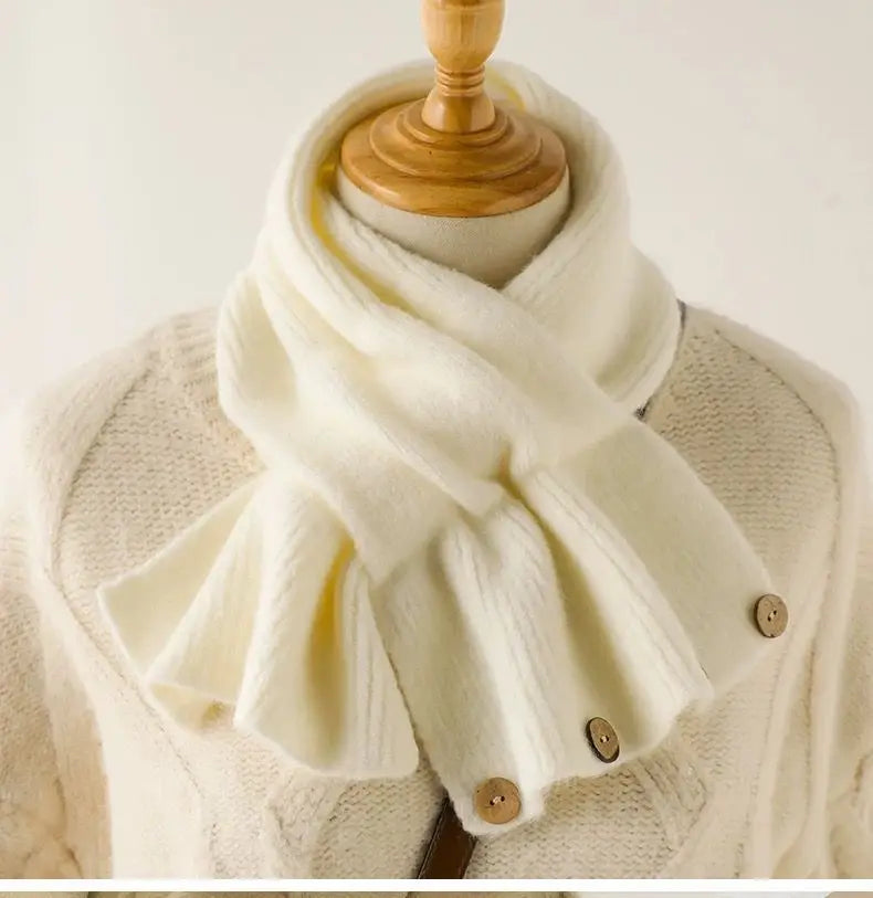 Button Knit Winter Scarf