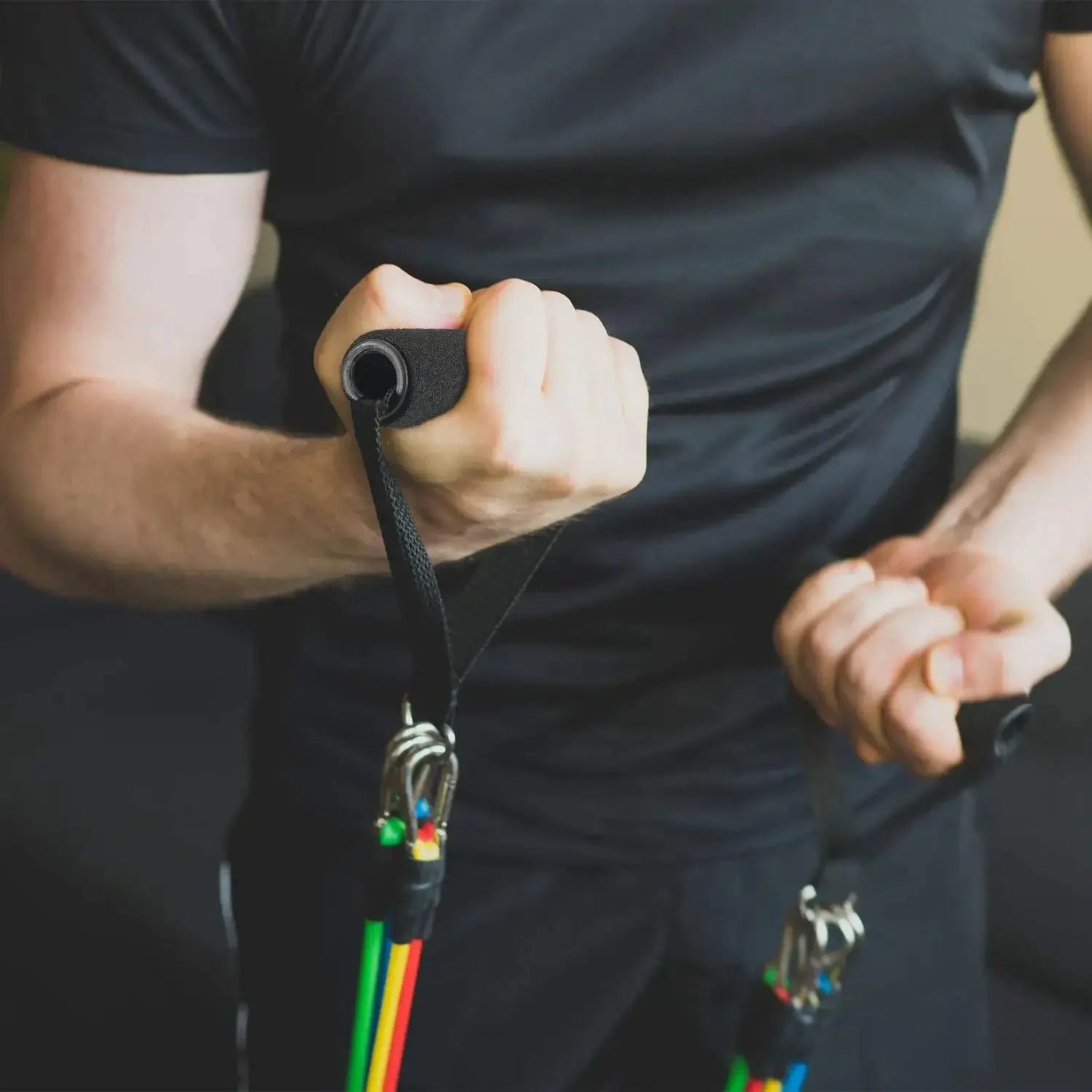 Pulley Strap Resistance Bands Handle Attachment For Home Gym