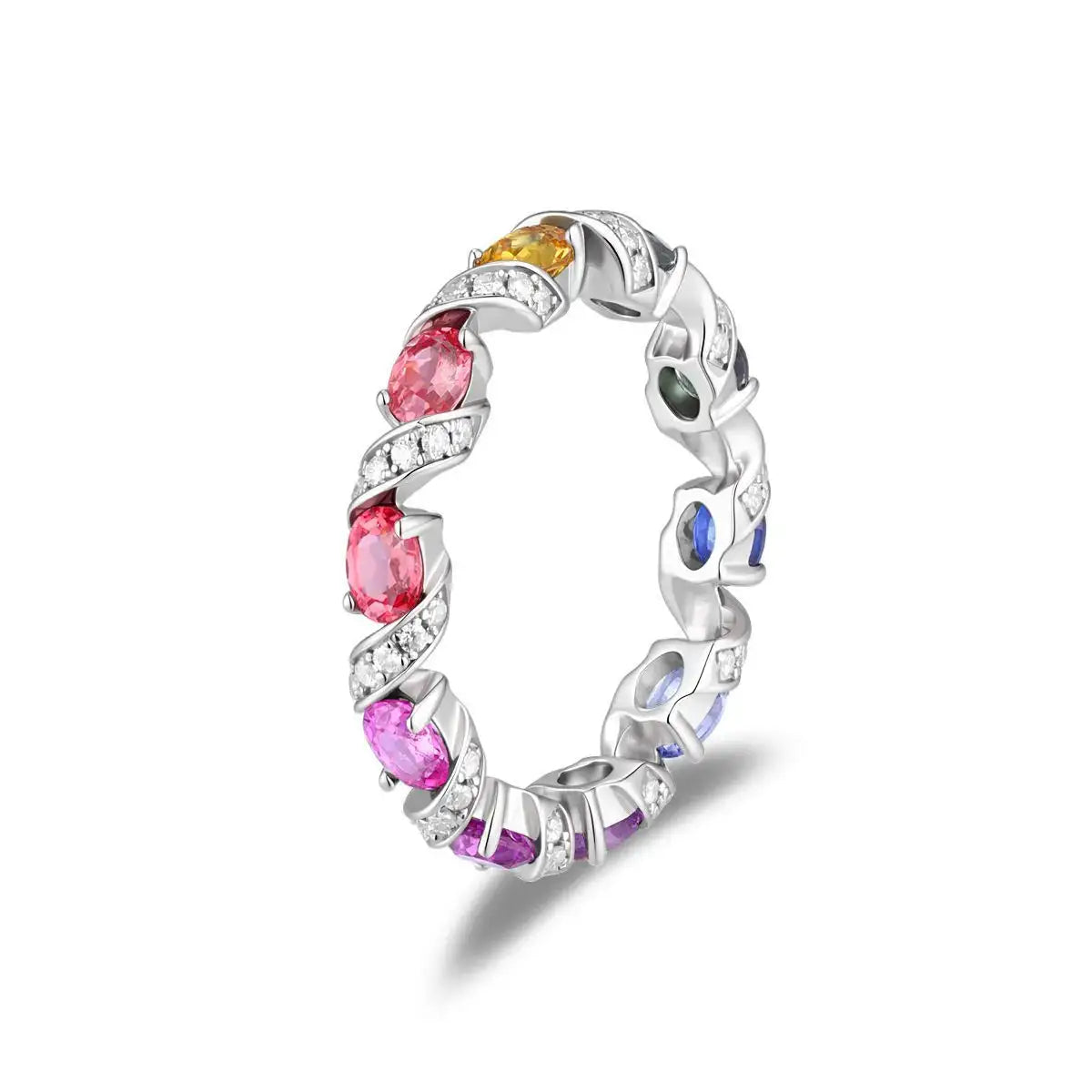 Sparkling Rainbow Moissanite Ring — product image 6