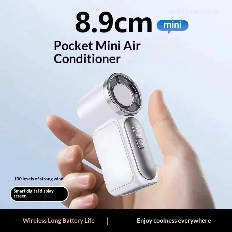 Portable Fan Convenient Creative Mini Fan Pocket Hand-held Fans Lightweight Suitable for Travel Camping Outdoors Digital Display
