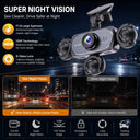 BCUOZ Dashcam Front Rear Left Right Car Cameras Super Night
