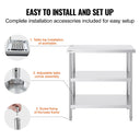 SucceBuy Stainless Steel Food Prep Table Commercial Kitchen