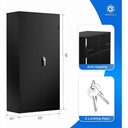 72 Inch Black Metal Storage Cabinet With Locking Doors
