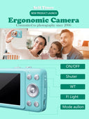 2026 New 48MP 1080P Full HD Digital Camera - 2.4-Inch Portable Auto-Focus Vlogging Camera with 32GB Memory Card & 16X Zoom | USB-C Rechargeable, Built-in Puzzle Game | Compact Travel Camera for Beginners - Budget-Friendly Hol
