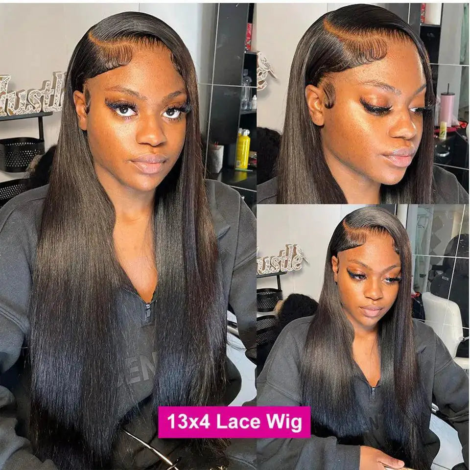 30 Inch Brazilian Bone Straight Lace Frontal Wig Remy Hair