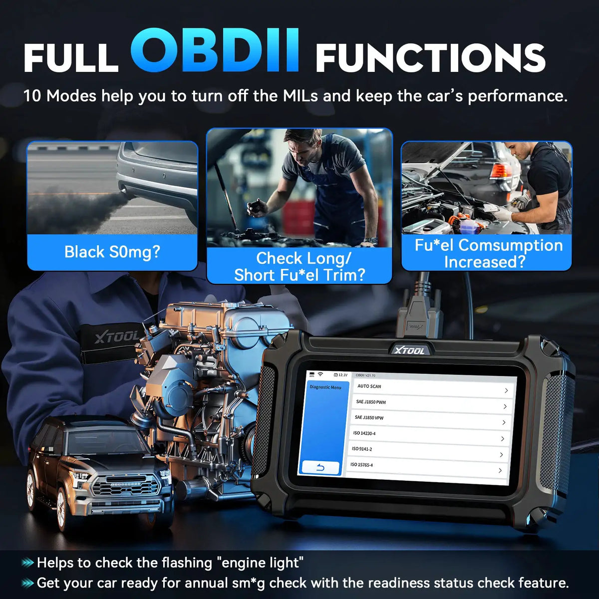 XTOOL D6S Car Diagnostic Tool All System OBD2 Automotive Scanner 4-IN-1 Live Data with 33+ Services Lifetime Free Update Built-in CANFD FCA