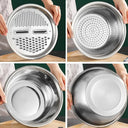 Multifunctional Stainless Steel Basin with Grater, Vegetable