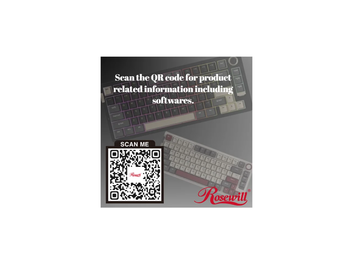 Rosewill Neon S75 Wireless Mechanical Gaming Keyboard, 80-Key Layout w/ Volume Knob, Bluetooth / 2.4GHz / USB-C, Hot-Swappable Red Switches, RGB Backlit, 6000mAh Battery, Windows & macOS, White