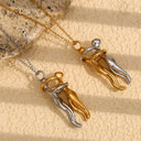 La. Muses Mixed Color Couple Hug Pendant Necklace for Women