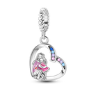Charm Bead Sterling Silver Pink