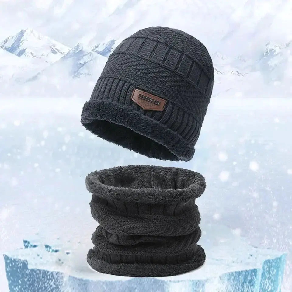 GETINFIT Winter Velvet Warm Hat And Scarf Set For All