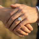 Flower Moissanite Ring in Sterling Silver