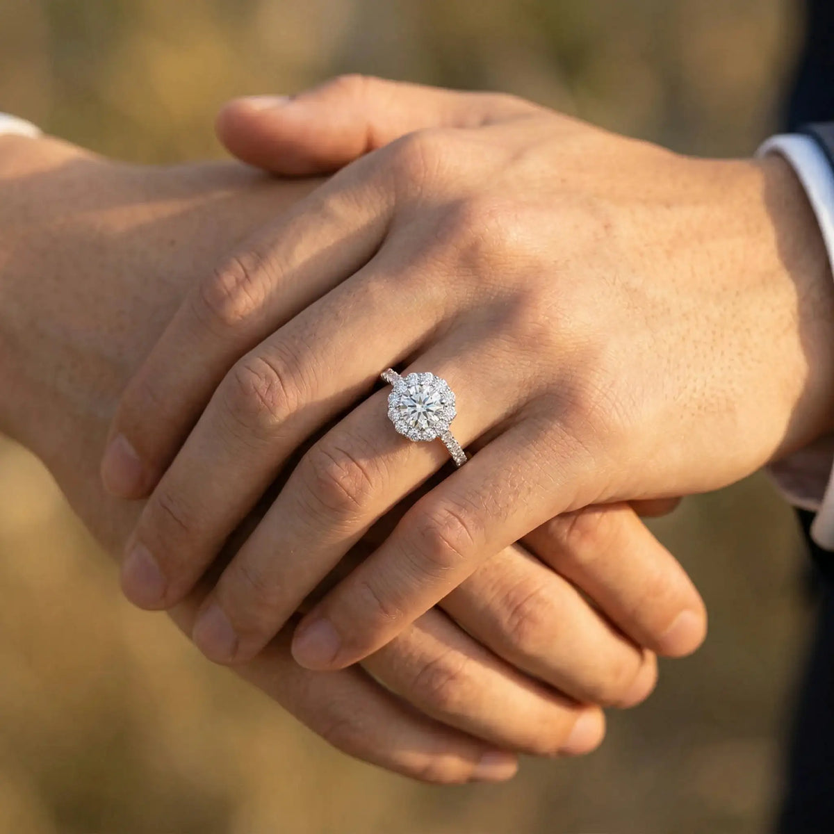 Flower Moissanite Ring in Sterling Silver — product view 4